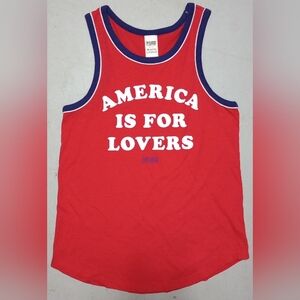 Victoria's Secret PINK Red White and Blue Sleeveless Top, Size S